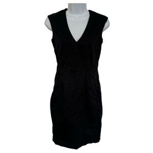 H&M Women's Black V-Neck Sleeveless Midi Dress Size 4